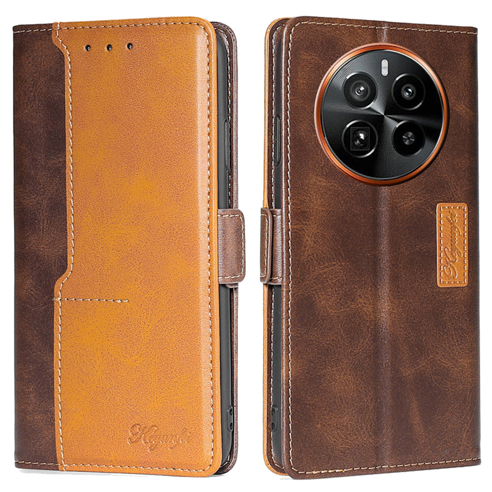 For Realme GT5 Pro 5G Wallet Case Dual-color PU Leather Stand Mobile Phone Cover For Realme GT5 Pro 5G Wallet Case Dual-color PU Leather Stand Mobile Phone Cover